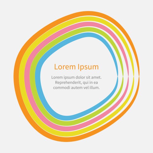 Rainbow abstract round curve frame template text vector image