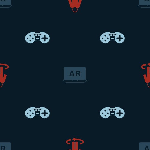Set 3d modeling augmented reality ar and gamepad vector image