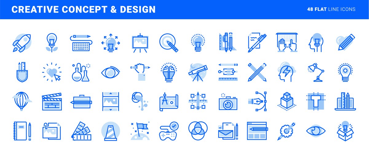 Flat line design concepts Royalty Free Vector Image