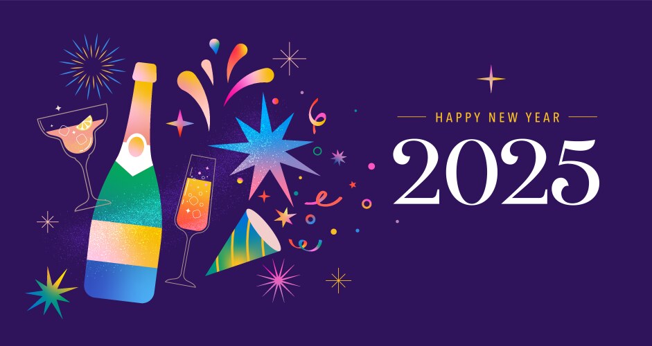 Happy new year 2025 background banner Vector Image