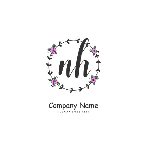 N h nh initial handwriting and signature logo Vector Image