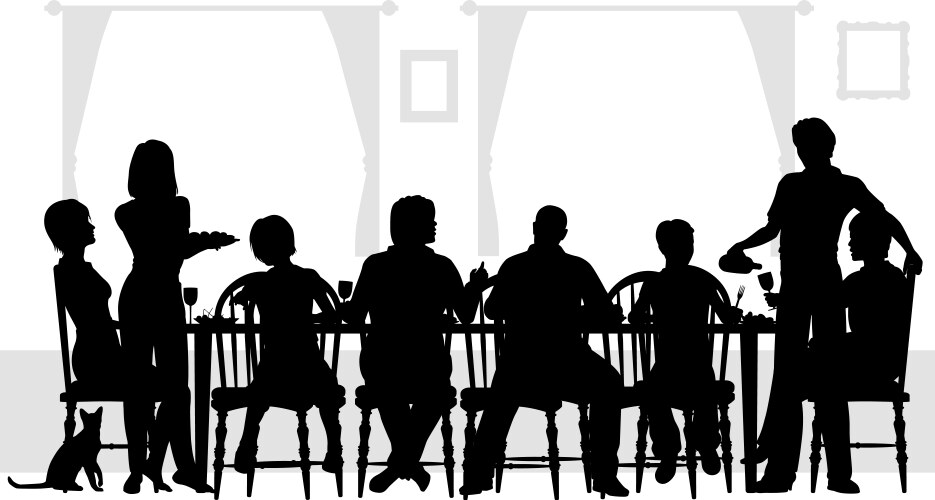 Family At Dinner Table Royalty Free Vector Image Family At Dinner Table Royalty Free Vector Image