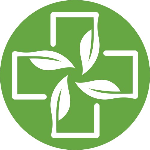 Health herbal medicine logo Royalty Free Vector Image