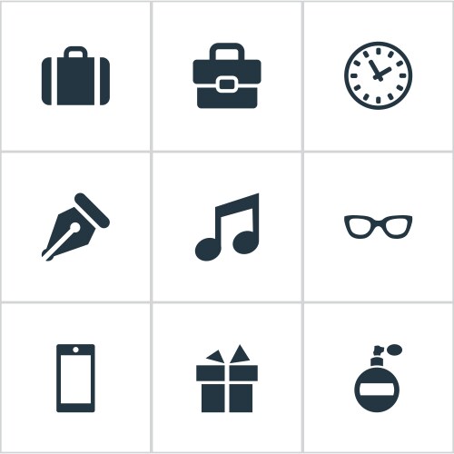 Set of simple icons element vector image
