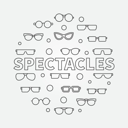 Black silhouettes of different eyeglasses Vector Image