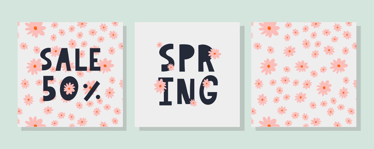 Hello spring hand logotype badge typography icon vector image