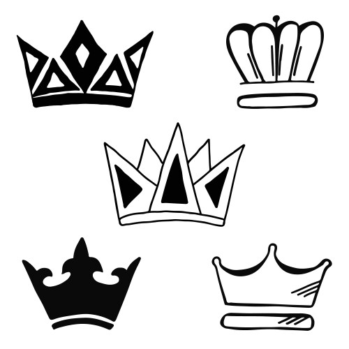 Sketch crown simple graffiti crowning elegant Vector Image