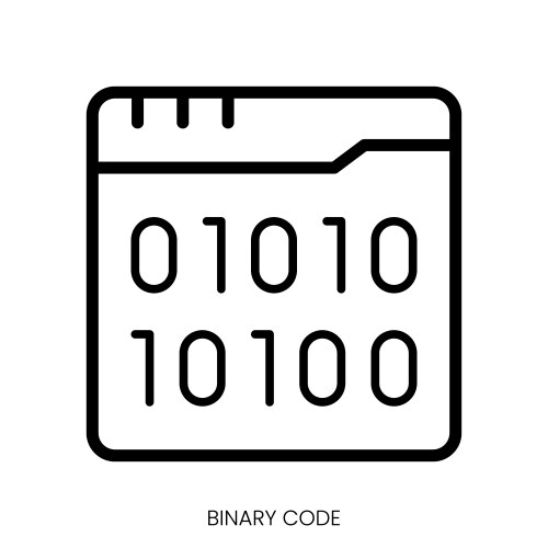 Binary code icon line art style design isolated vector image