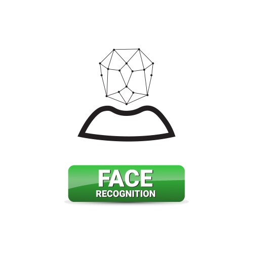 Face recognition button access control system vector image
