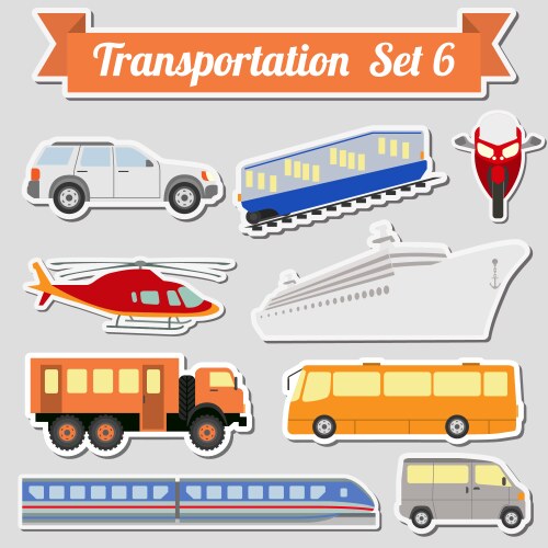Set of all types transport icon for creating vector image