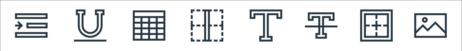 Text editor line icons linear set quality vector image