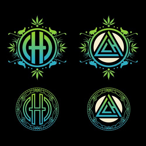 Green logo initial ch Vector Image