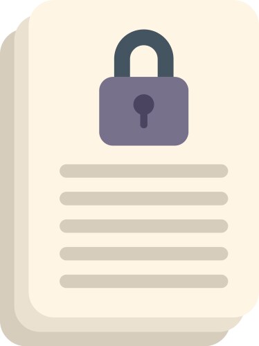 Locked file representing data encryption vector image