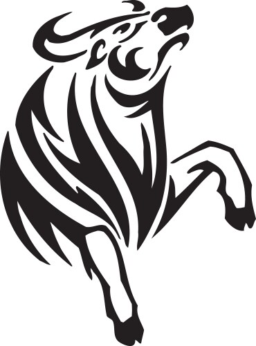 Bull in tribal style - image Vector Image