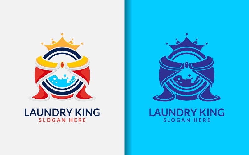 Penguin laundry logo design cute stylish Vector Image