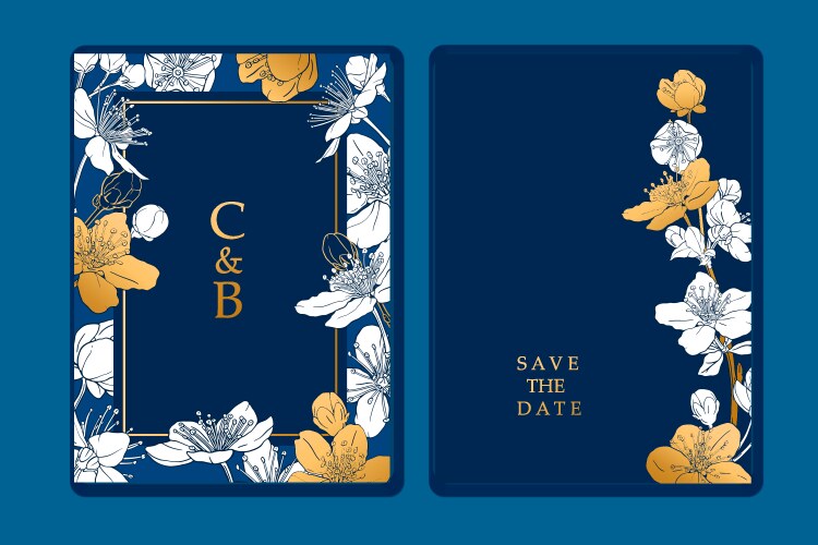 Cards with cherry blossoms sakura flowers Vector Image