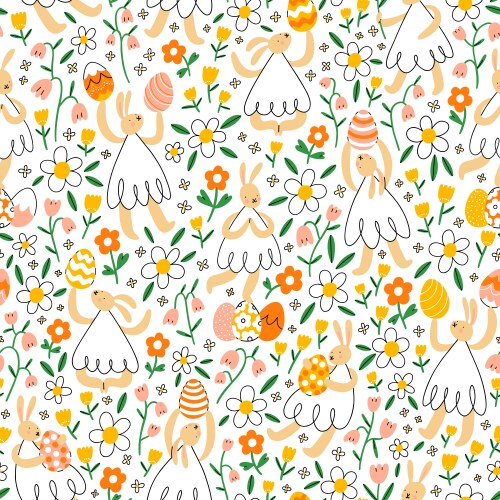 Cute seamless floral pattern with spring flowers Vector Image