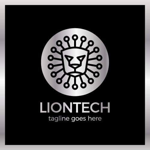 lion tech logo vector image