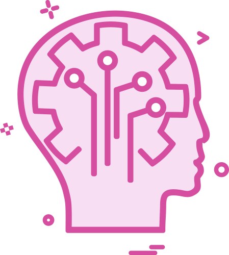 Artificial brain circuit intelligence icon design vector image