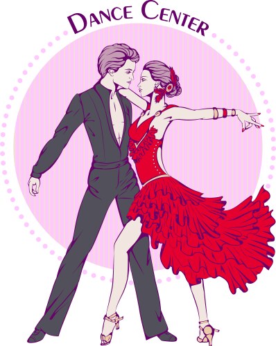 Dance line color ballroom dancing latina vector image