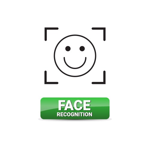 Face recognition button access control system vector image