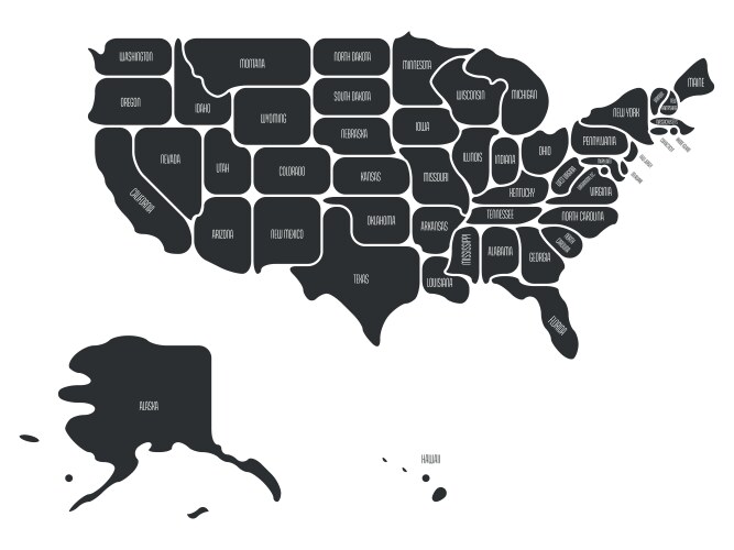 Generalized smooth map of usa Vector Image