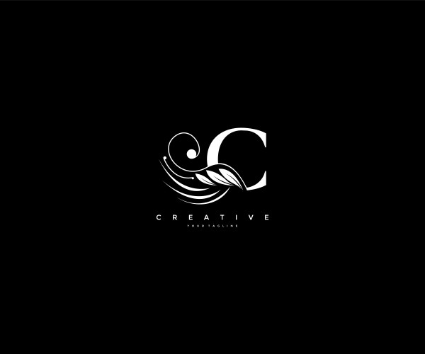 Initial c letter luxury beauty flourishes vector image