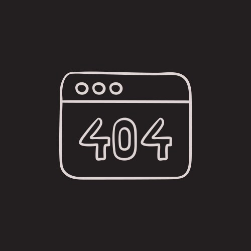 Browser window with 404 error sketch icon vector image