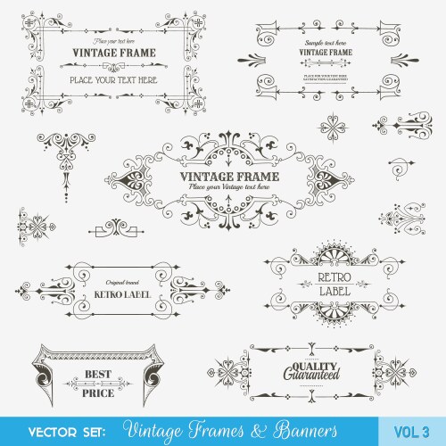 Set of vintage decorations elements Royalty Free Vector