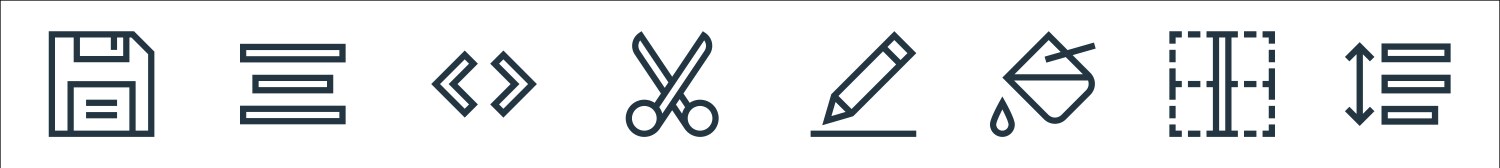 Text editor line icons linear set quality vector image