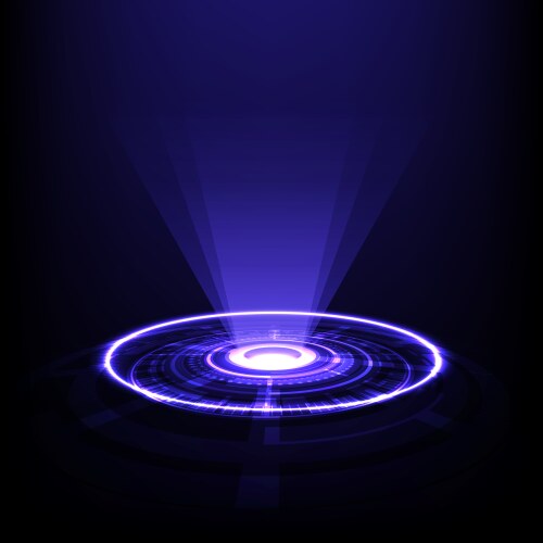 Abstract background with tech circles and rays vector image