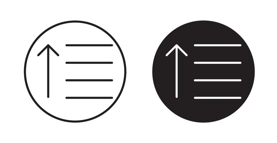 Sort amount up icon set in thin line for web vector image