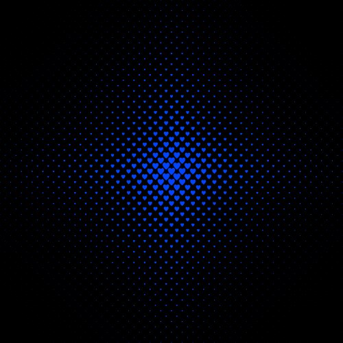 Abstract halftone heart pattern background vector image