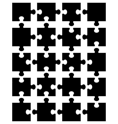 black puzzle 3 vector image