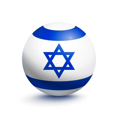 flag of israel in the form a ball vector image