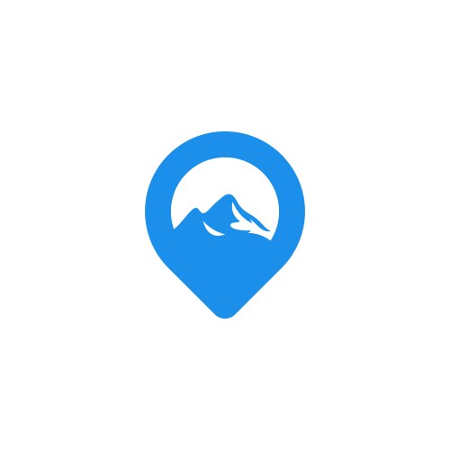 Map pointer with mountain location pin maps vektorbild