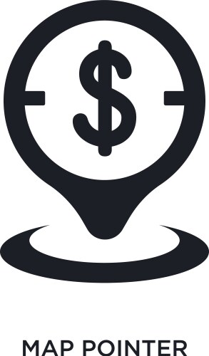 Black map pointer isolated icon simple element vector image