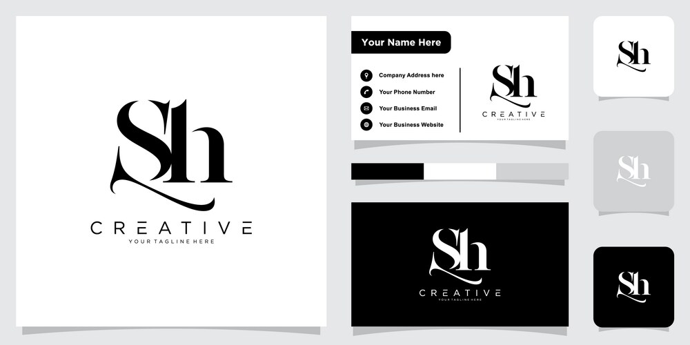 Initial SH or HS Logo - Modern & Minimalist Vector Image
