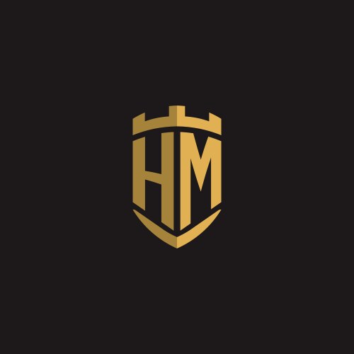 Mb logo monogram with gold colors and shield Vector Image