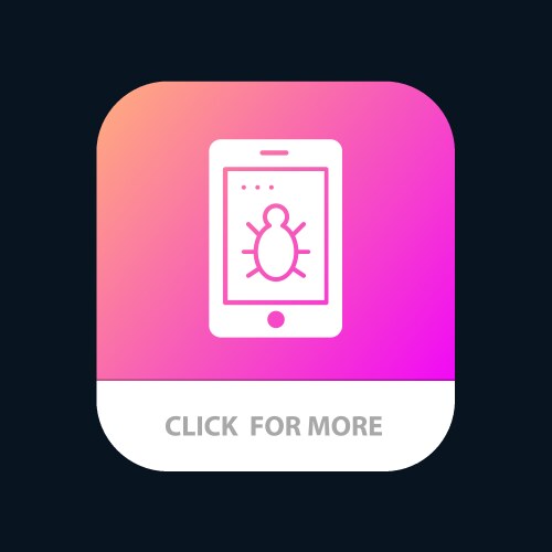 Mobile security bug app button android vektorbild