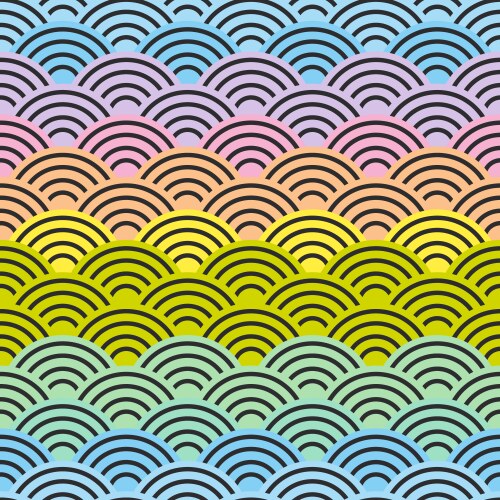 Rainbow seamless pattern abstract scales simple vector image