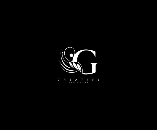 initial g letter luxury beauty flourishes vector image