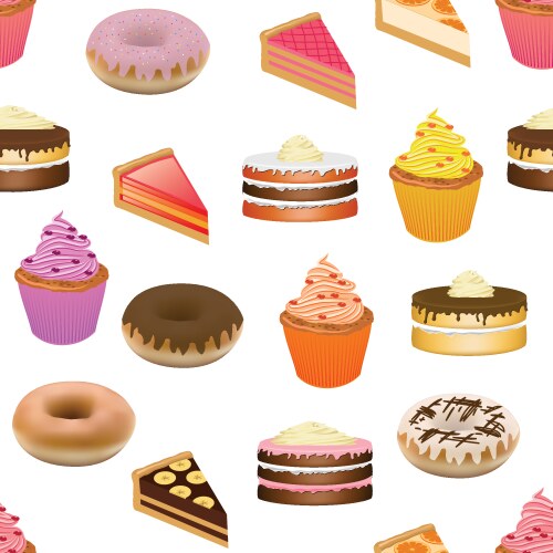 Seamless sweet baked pastries Royalty Free Vector Image
