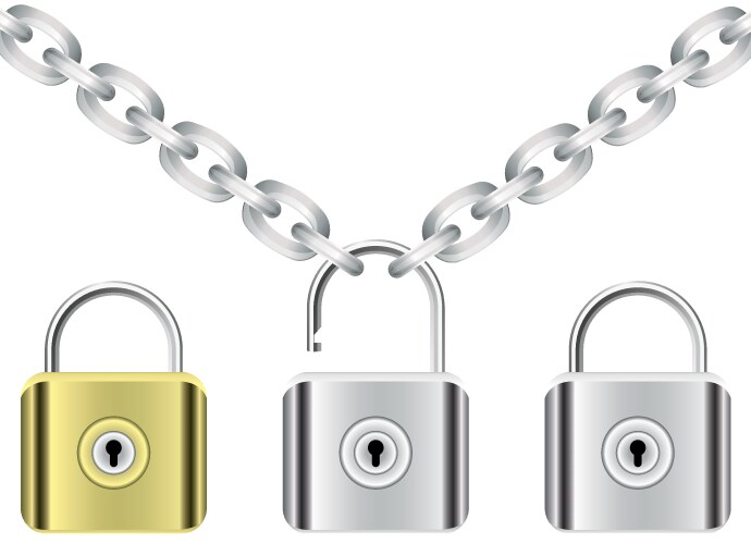 Colorful metal padlocks Royalty Free Vector Image