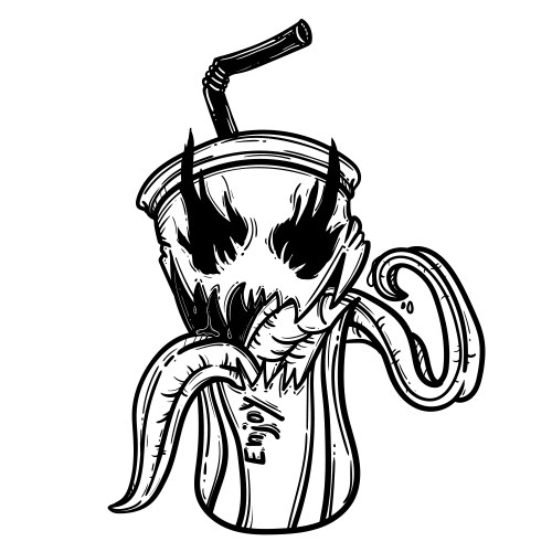 Funny monster for coloring book food Vector Image