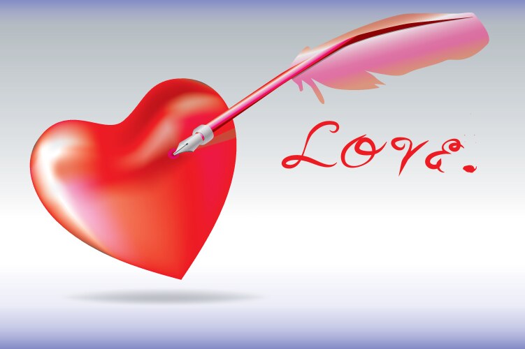 Red glossy heart Royalty Free Vector Image - VectorStock