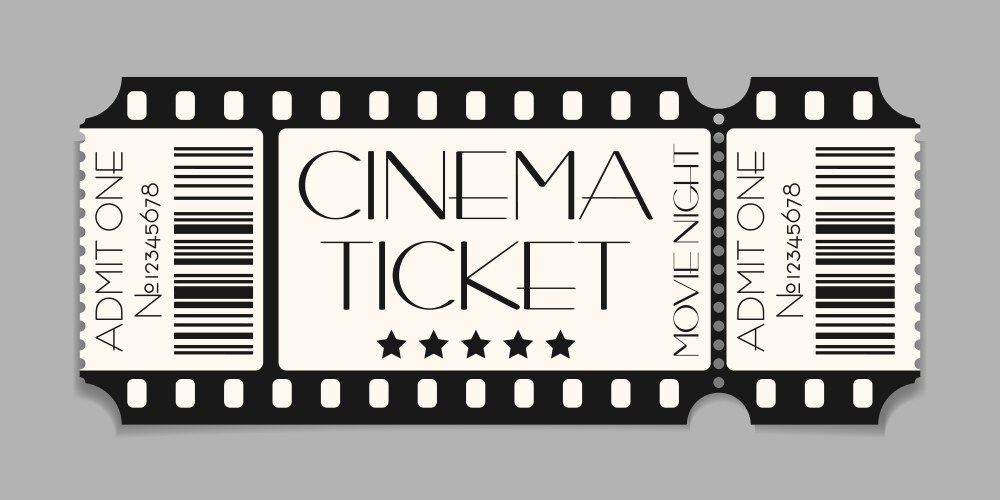 White ticket template with tear-off element Vector Image
