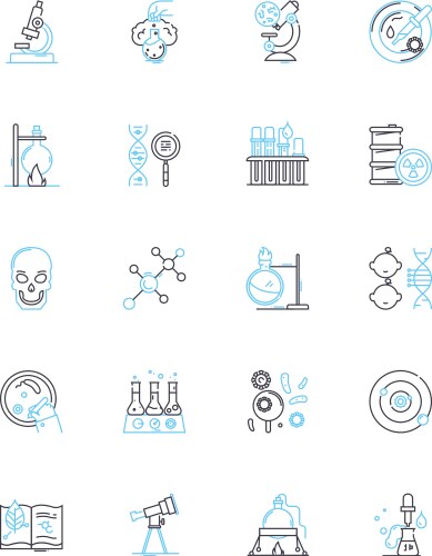 Computer science linear icons set algorithm vektorbild
