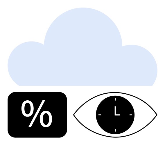 Cloud computing concept with data metrics time vector image