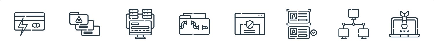 Hacker line icons linear set quality vektorbild